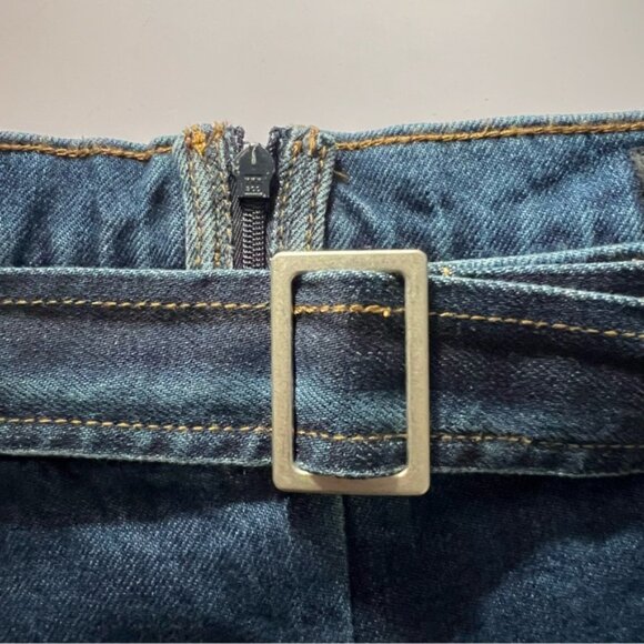 Free Assembly Pleated Denim Mini Skirt w/ Belt – Size 12 | 100% Cotton NWT - Picture 8 of 13